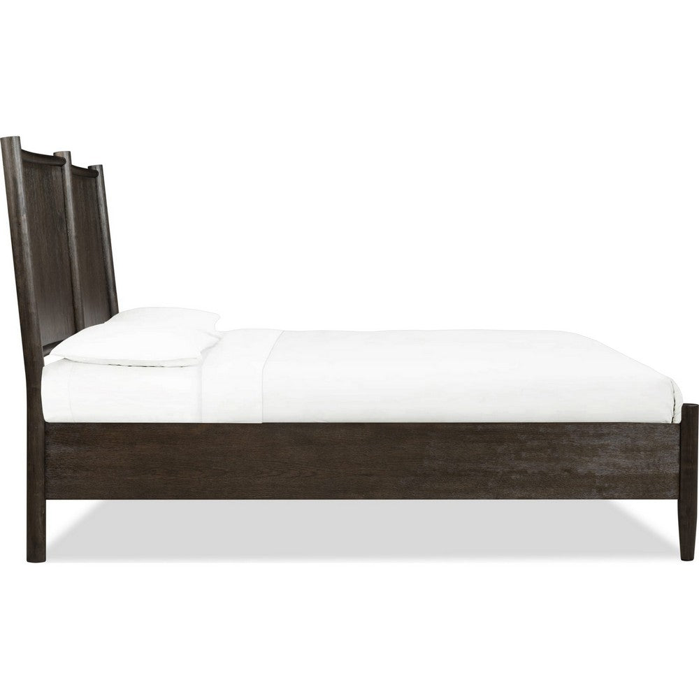 Rocky Queen-Size Platform Bed | Bentwood Panels | Yin Black Solid Wood