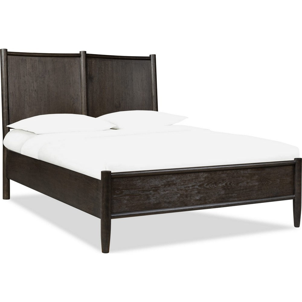 Rocky King-Size Platform Bed | Bentwood Panels | Yin Black Solid Wood
