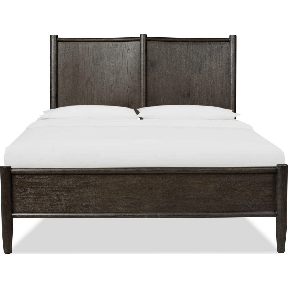 Rocky King-Size Platform Bed | Bentwood Panels | Yin Black Solid Wood