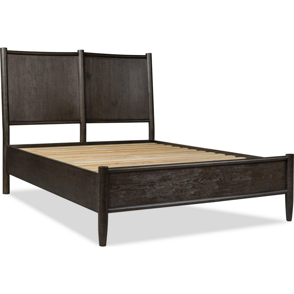 Rocky King-Size Platform Bed | Bentwood Panels | Yin Black Solid Wood