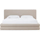Manny Queen Platform Bed | Stacked Design | Brown Boucle Fabric