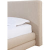 Manny Queen Platform Bed | Stacked Design | Brown Boucle Fabric