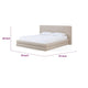 Manny Queen Platform Bed | Stacked Design | Brown Boucle Fabric
