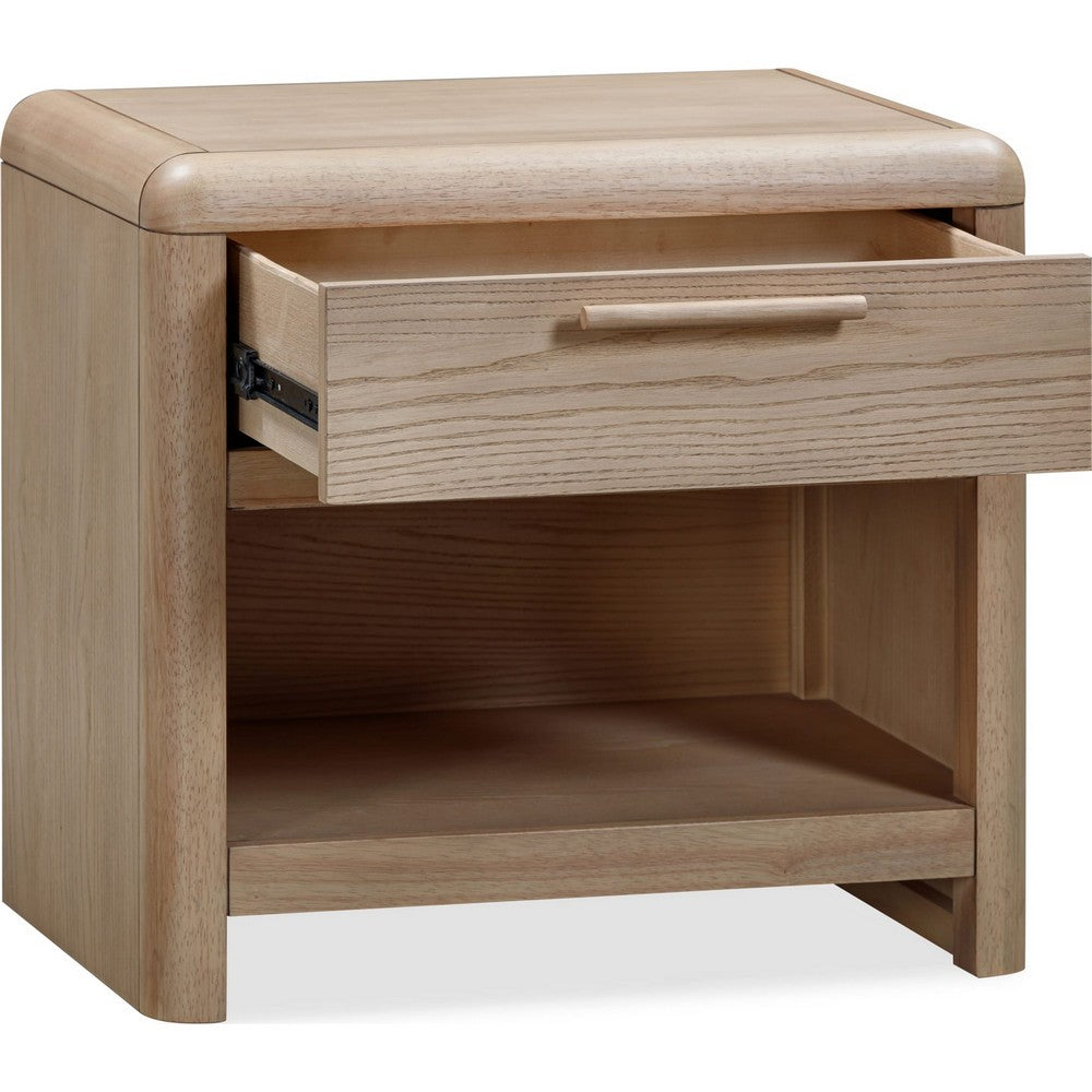 Fiona Nightst& with 1 Drawer & Open Shelf | Ginger Solid Wood