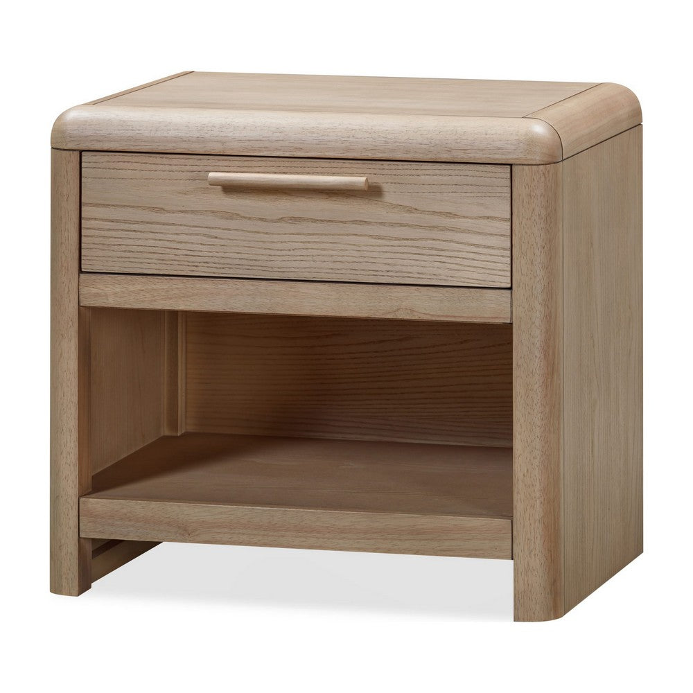 Fiona Nightst& with 1 Drawer & Open Shelf | Ginger Solid Wood