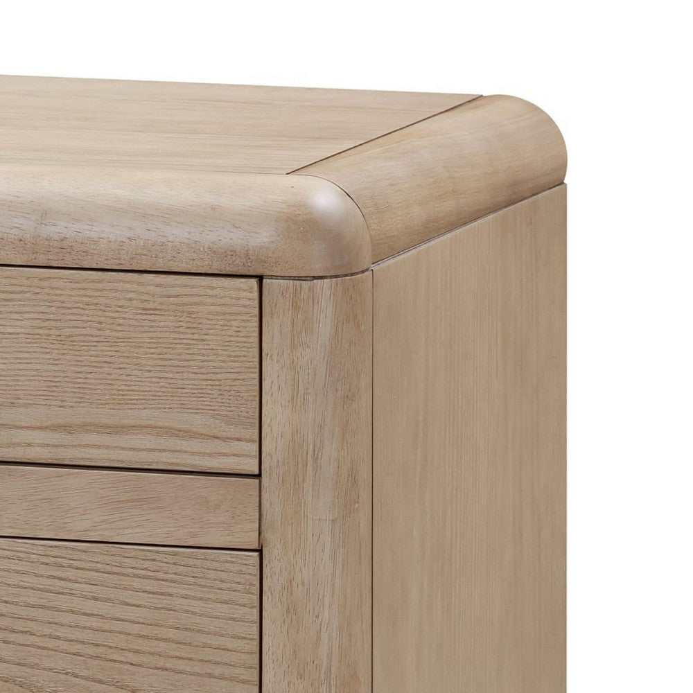 Fiona Nightst& with Cord Management | 3 Drawers | Ginger Solid Wood