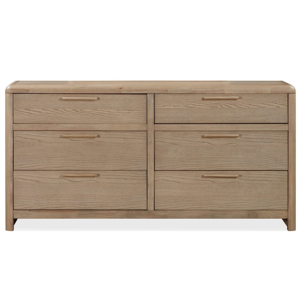 Fiona Wide Dresser with 8 Drawers | Ginger Brown Ash-Rubberwood
