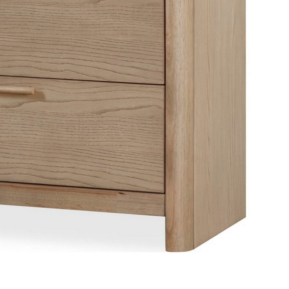 Fiona Wide Dresser with 8 Drawers | Ginger Brown Ash-Rubberwood