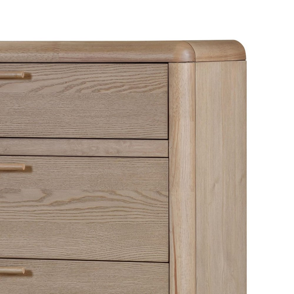 Fiona Tall Dresser Chest with 8 Drawers | Ginger Brown Ash-Rubberwood