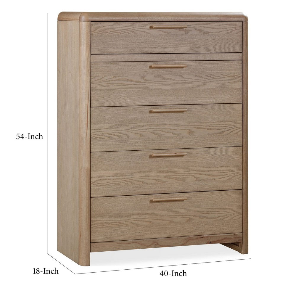 Fiona Tall Dresser Chest with 8 Drawers | Ginger Brown Ash-Rubberwood
