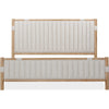 Fiona Queen Upholstered Panel Bed in Ginger Wood | Brown Boucle Fabric