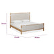 Fiona Queen Upholstered Panel Bed in Ginger Wood | Brown Boucle Fabric