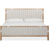 Fiona California King Panel Bed in Ginger Wood | Brown Boucle Fabric