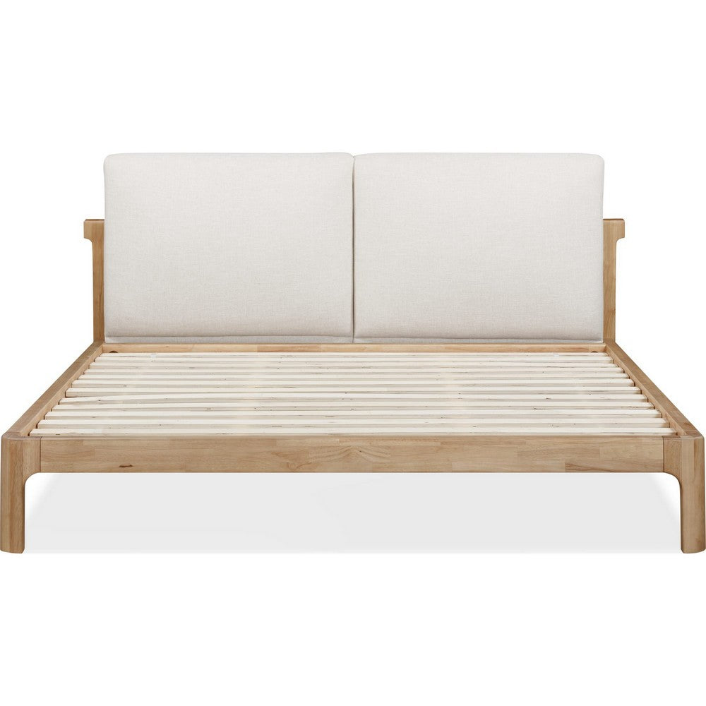 Fiona King Platform Bed with Two-Cushion Headboard | Turtle Dove Linen