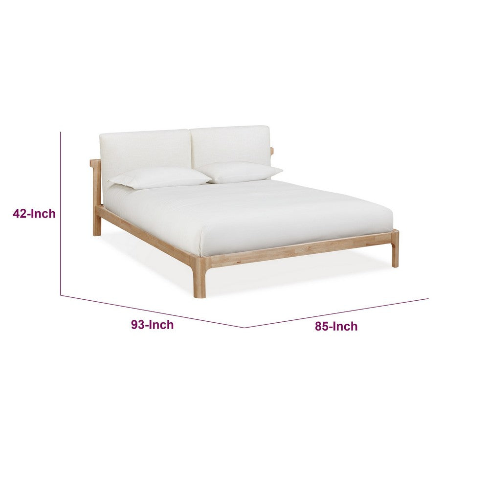 Fiona King Platform Bed with Two-Cushion Headboard | Turtle Dove Linen