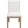 Sumy Dining Chair with Natural Linen Upholstery | Ginger Brown Solid Wood