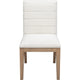 Sumy Dining Chair with Natural Linen Upholstery | Ginger Brown Solid Wood