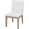 Sumy Dining Chair with Natural Linen Upholstery | Ginger Brown Solid Wood