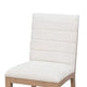 Sumy Dining Chair with Natural Linen Upholstery | Ginger Brown Solid Wood