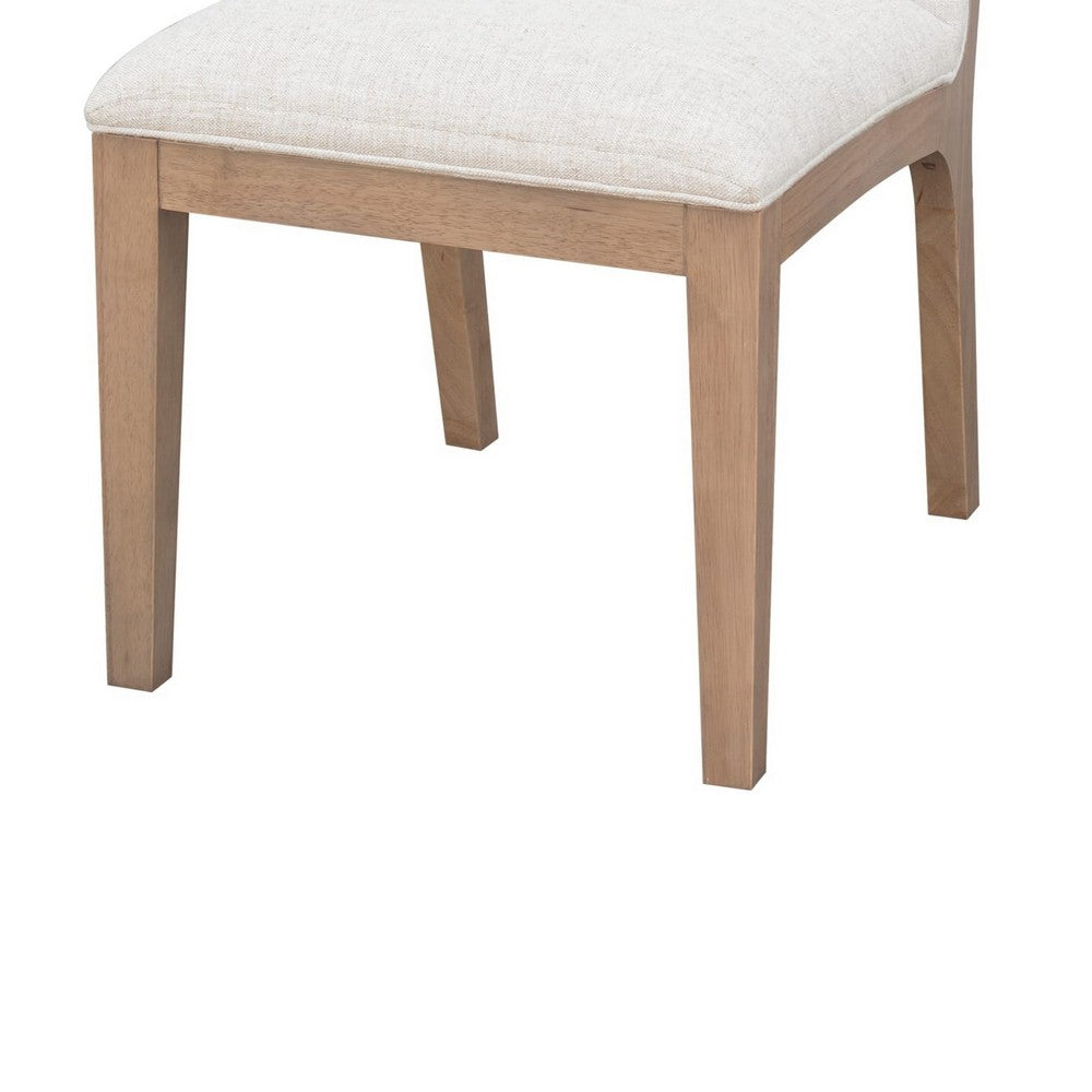 Sumy Dining Chair with Natural Linen Upholstery | Ginger Brown Solid Wood