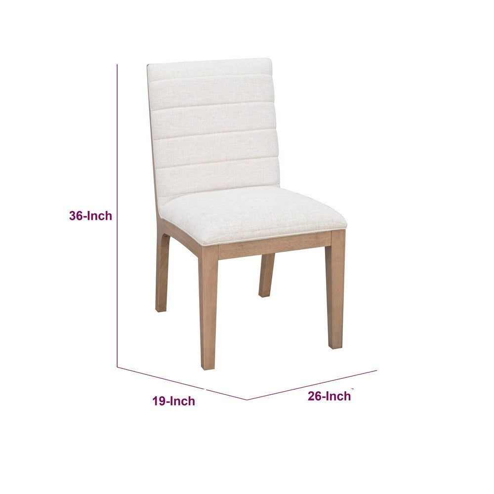 Sumy Dining Chair with Natural Linen Upholstery | Ginger Brown Solid Wood