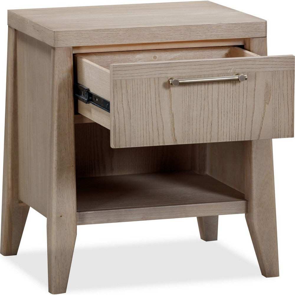 Sumy Nightst& with 1 Drawer & Lower Shelf | Ginger Solid Wood