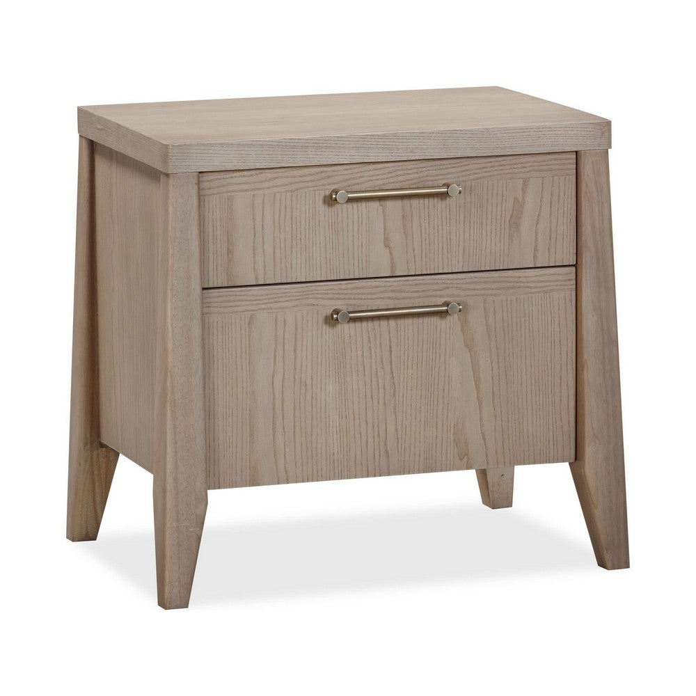 Sumy Nightst& with Cord Management | 2 Drawers | Ginger Solid Wood