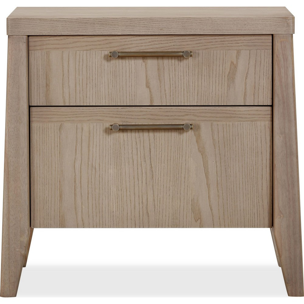 Sumy Nightst& with Cord Management | 2 Drawers | Ginger Solid Wood