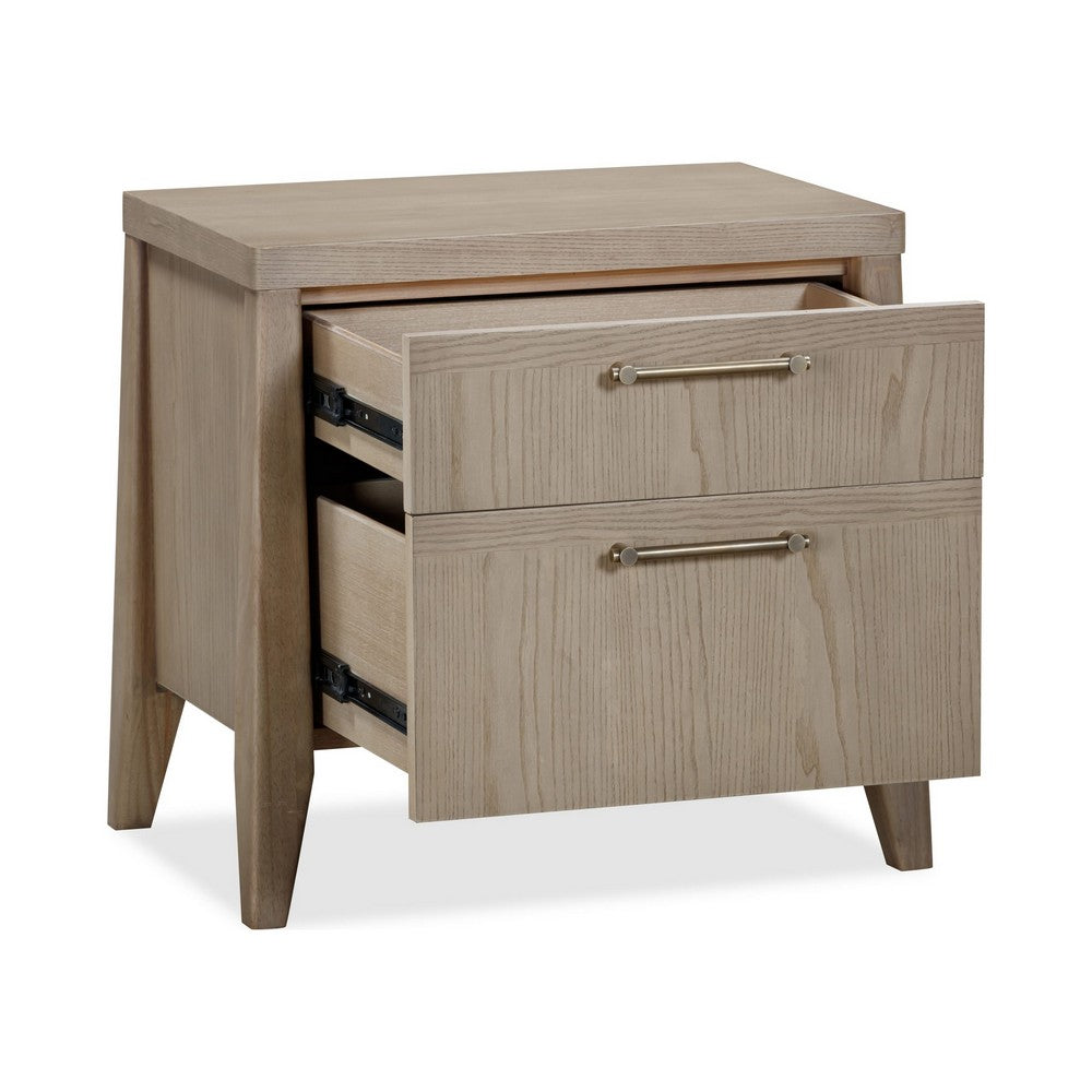 Sumy Nightst& with Cord Management | 2 Drawers | Ginger Solid Wood