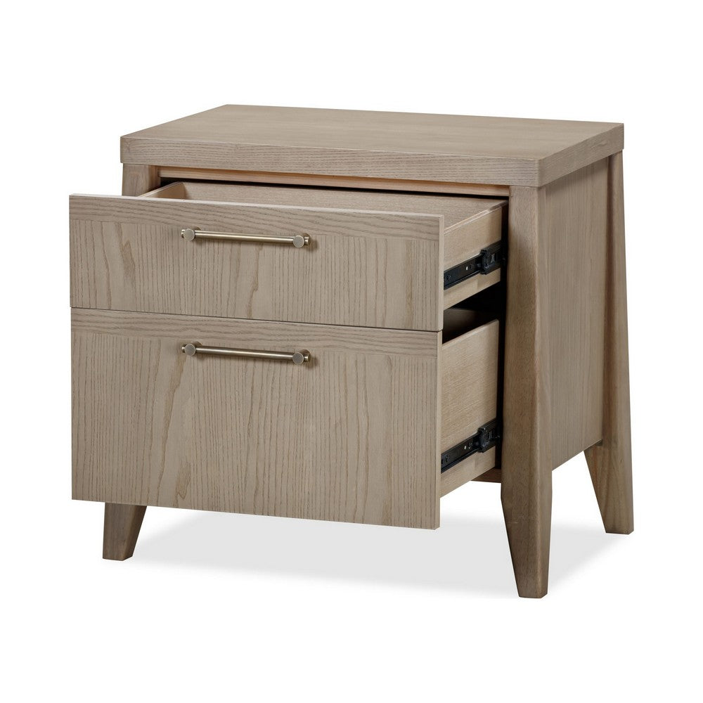 Sumy Nightst& with Cord Management | 2 Drawers | Ginger Solid Wood