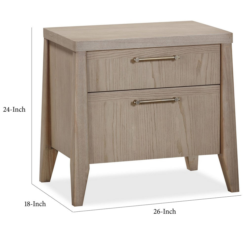 Sumy Nightst& with Cord Management | 2 Drawers | Ginger Solid Wood