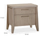 Sumy Nightst& with Cord Management | 2 Drawers | Ginger Solid Wood