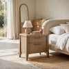 Sumy Nightst& with Cord Management | 2 Drawers | Ginger Solid Wood