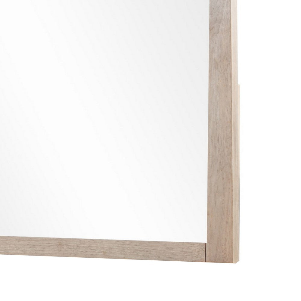 Sumy Wall or Dresser Mirror | Beveled Glass | Jap&i Style | Brown Wood 37x40