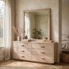 Sumy Wall or Dresser Mirror | Beveled Glass | Jap&i Style | Brown Wood 37x40