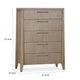 Sumy Tall Dresser Chest with 5 Drawers | Jap&i Accents | Ginger Wood