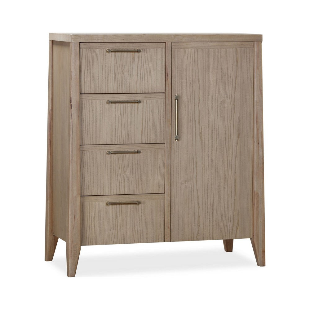 Sumy Dresser Chest with 4 Drawers & Door | Ginger Ash-Rubberwood