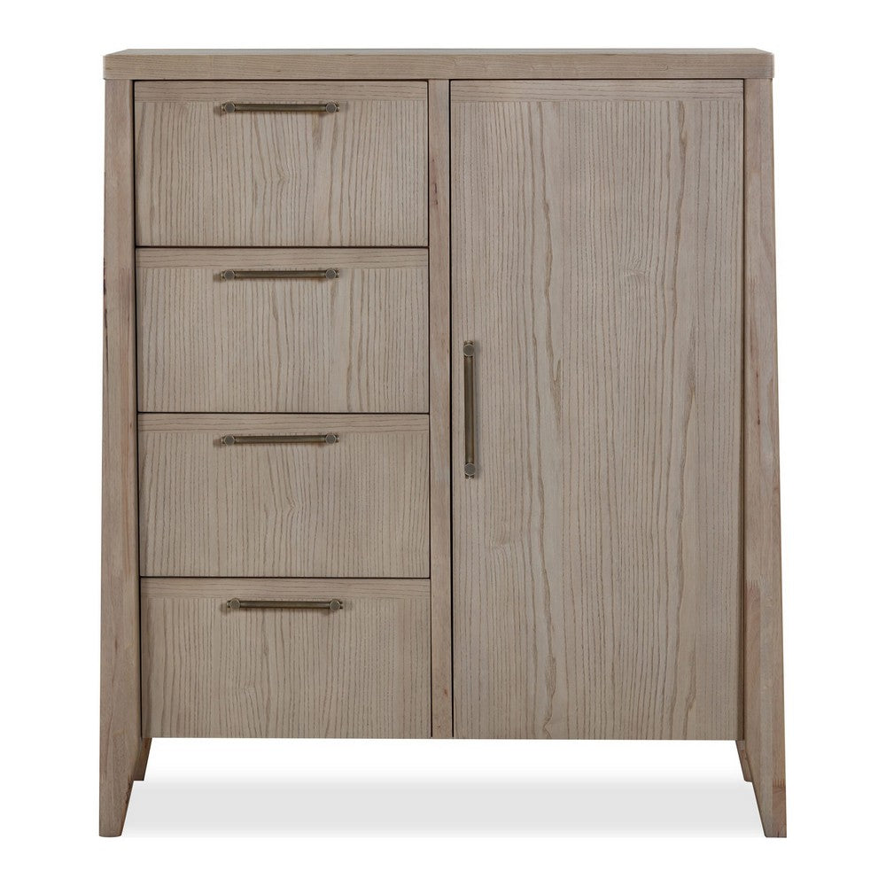 Sumy Dresser Chest with 4 Drawers & Door | Ginger Ash-Rubberwood