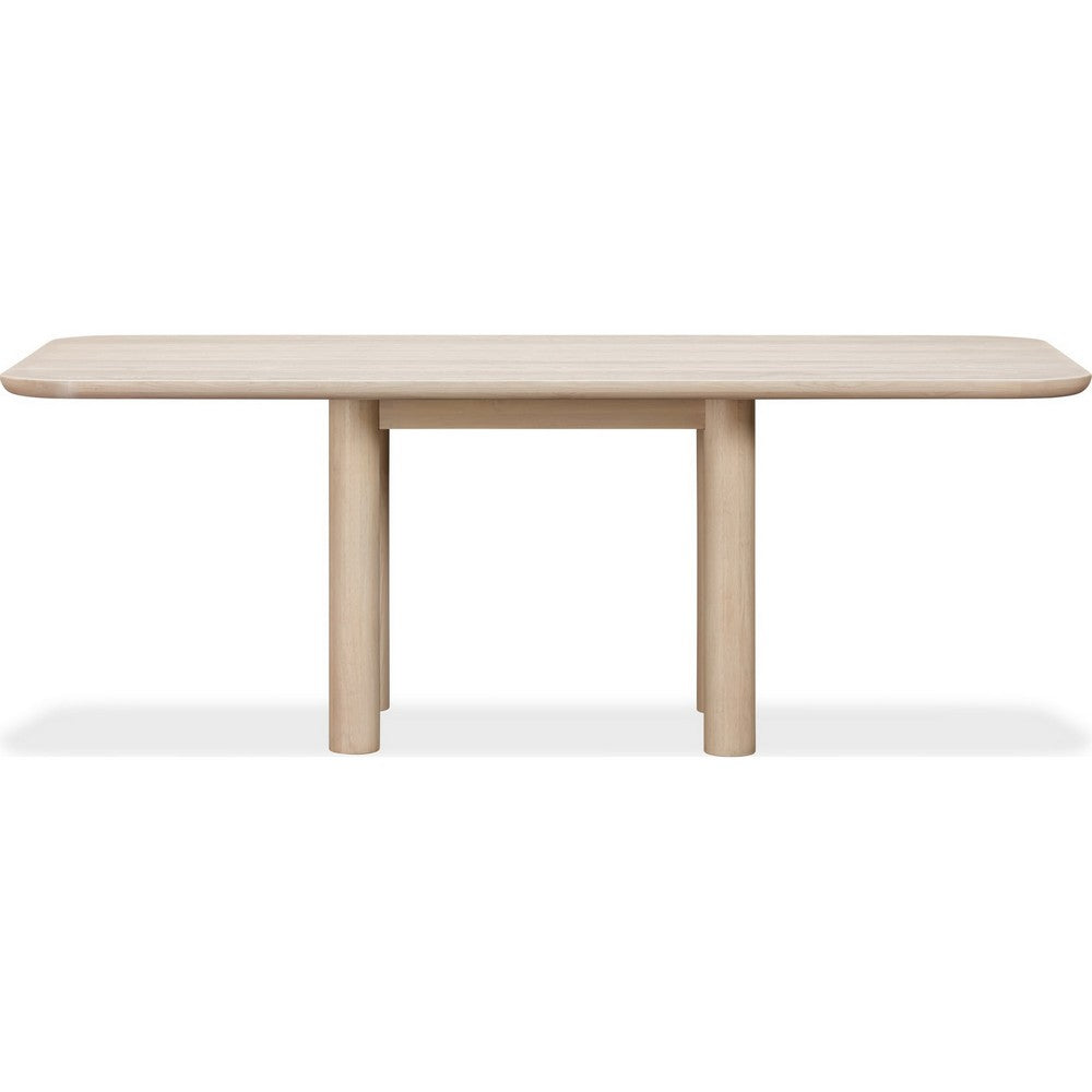 Livvy Rectangular Modern Dining Table | White S& Ash-Rubberwood 84"
