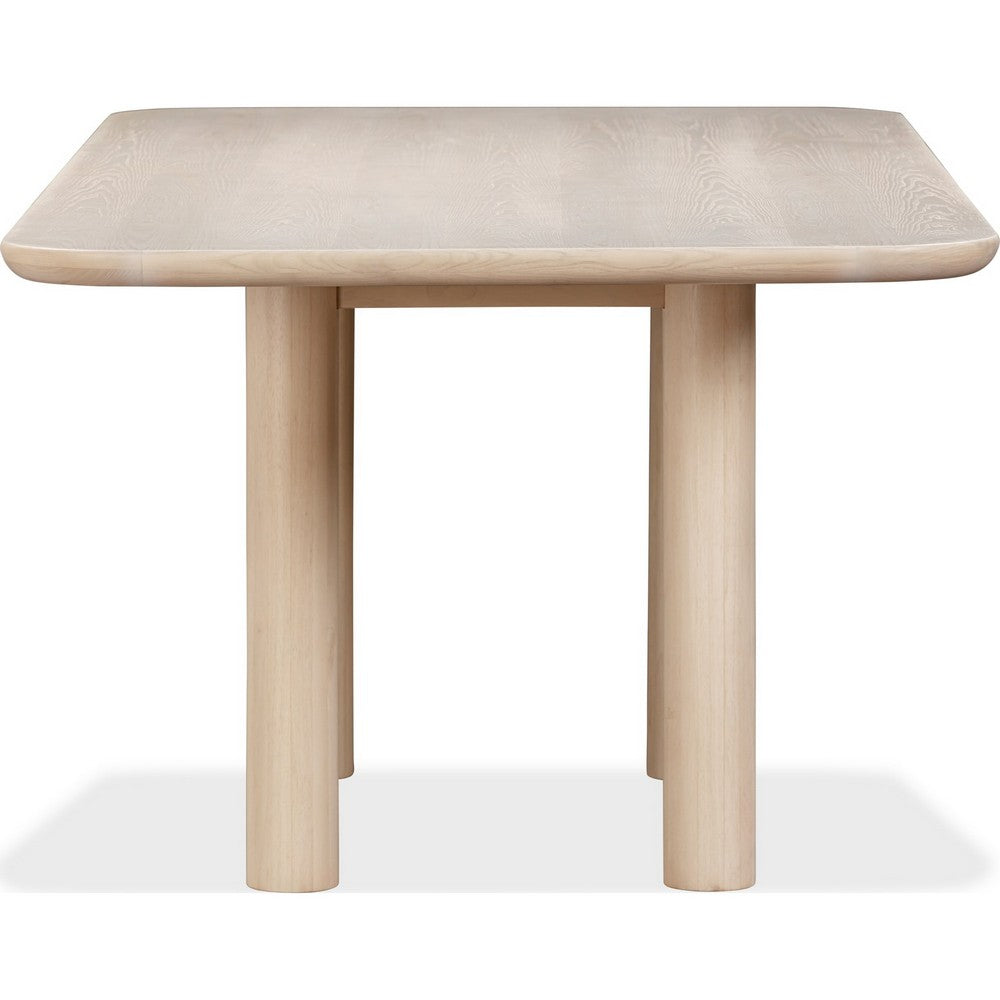 Livvy Rectangular Modern Dining Table | White S& Ash-Rubberwood 84"