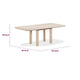 Livvy Rectangular Modern Dining Table | White S& Ash-Rubberwood 84"
