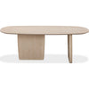 Livvy Oval Dining Table with Pedestal Base | White S& Solid Wood 84"