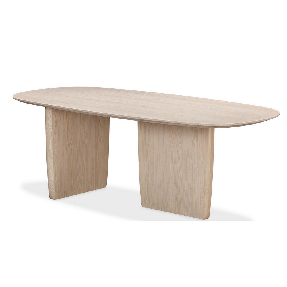 Livvy Oval Dining Table with Pedestal Base | White S& Solid Wood 84"