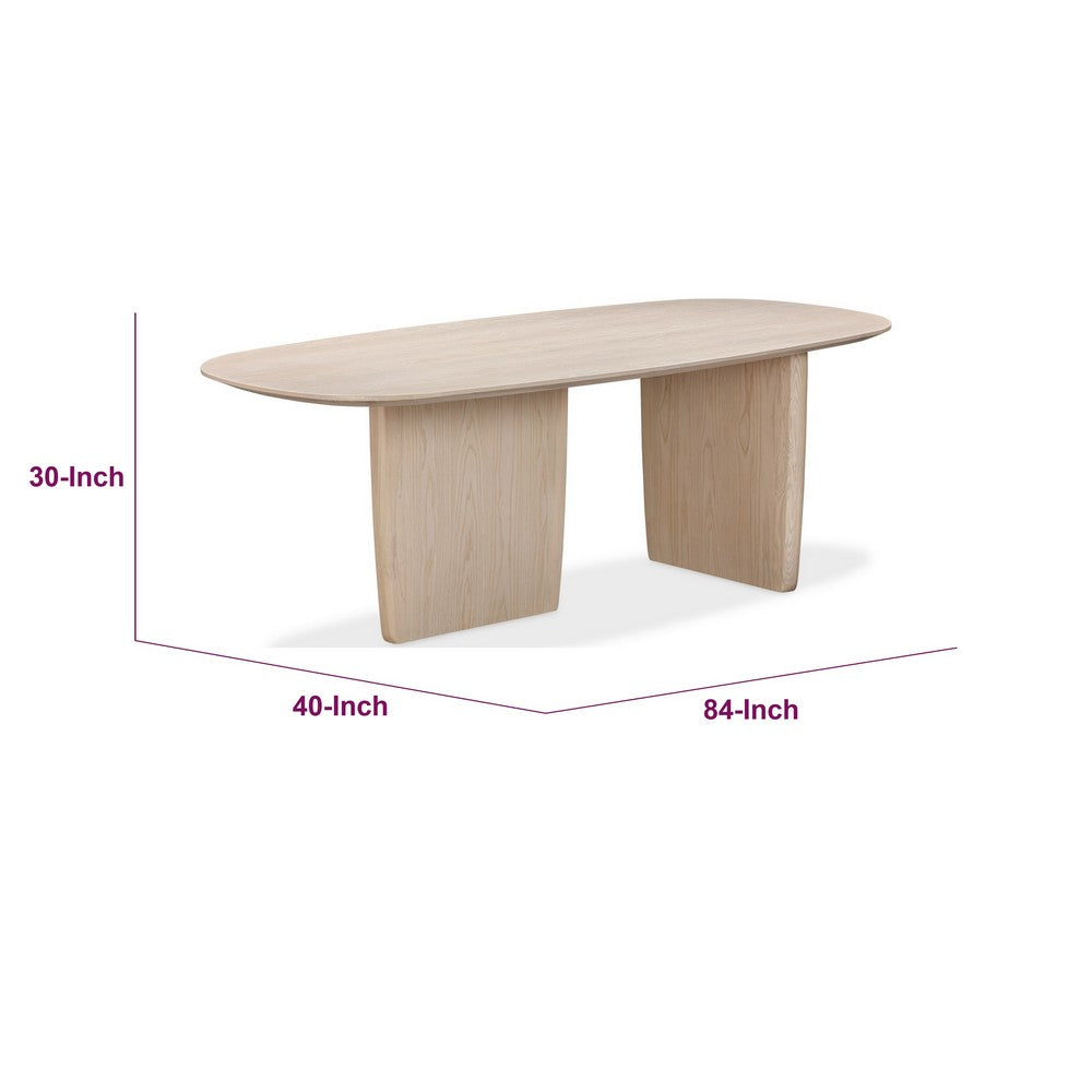 Livvy Oval Dining Table with Pedestal Base | White S& Solid Wood 84"