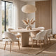 Livvy Oval Dining Table with Pedestal Base | White S& Solid Wood 84"