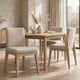Livvy Dining Chair | Brown Boucle Fabric | White S& Solid Rubberwood