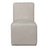 Livvy Dining Chair with Pitched Back | Wood | Natural Linen Fabric