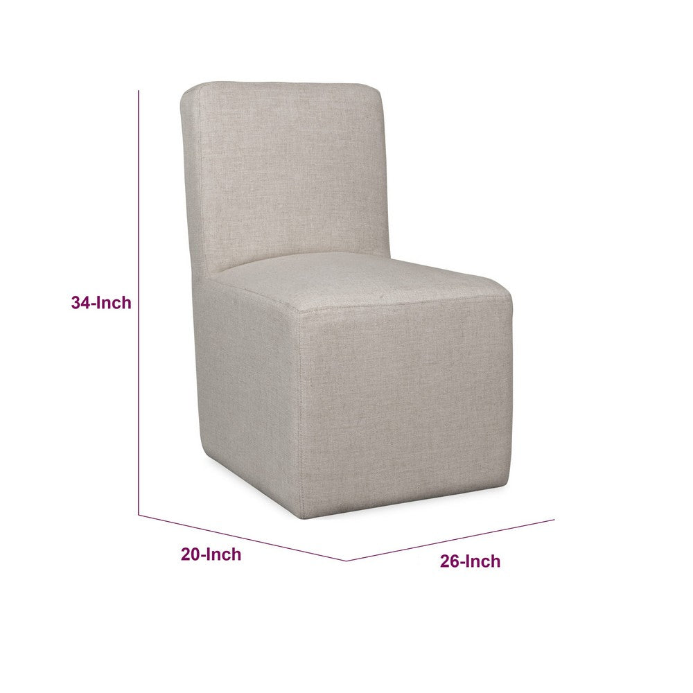 Livvy Dining Chair with Pitched Back | Wood | Natural Linen Fabric