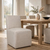Livvy Dining Chair with Pitched Back | Wood | Natural Linen Fabric