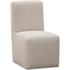 Livvy Dining Chair with Pitched Back | Wood | Brown Boucle Fabric